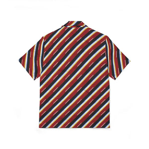 Retro Stripe Hawaiian Camp Shirt - Linen Texture - Dipaliz - Shirts - Xs