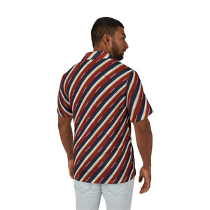 Retro Stripe Hawaiian Camp Shirt - Linen Texture - Dipaliz - Shirts - Xs