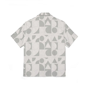 Geometric Hawaiian Camp Shirt - Minimal Gray - Dipaliz - Shirts