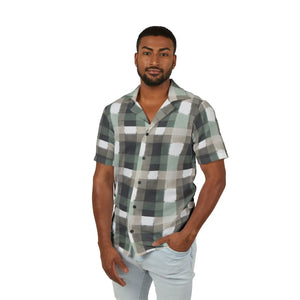 Green Plaid Hawaiian Camp Shirt - Breezy Summer Top - Dipaliz - Shirts - s