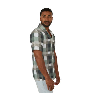 Green Plaid Hawaiian Camp Shirt - Breezy Summer Top - Dipaliz - Shirts - s