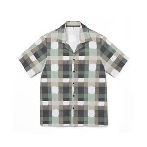 Green Plaid Hawaiian Camp Shirt - Breezy Summer Top - Dipaliz - Shirts - s