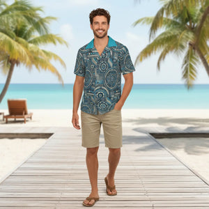 Vibrant Men’s Hawaiian Camp Shirt - Retro Cotton - Dipaliz - Shirts - Xs