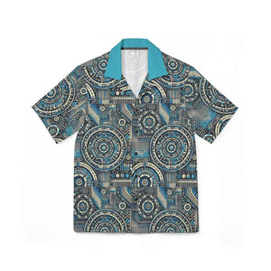 Men’s Hawaiian Camp Shirt Vibrant Geometric Retro Beach Style Dipaliz - Shirts