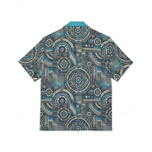 Men’s Hawaiian Camp Shirt Vibrant Geometric Retro Beach Style Dipaliz - Shirts