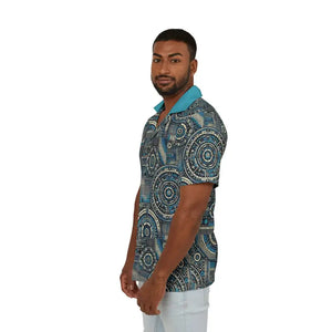 Men’s Hawaiian Camp Shirt Vibrant Geometric Retro Beach Style Dipaliz - Shirts