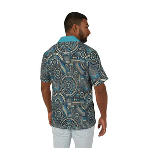 Men’s Hawaiian Camp Shirt Vibrant Geometric Retro Beach Style Dipaliz - Shirts