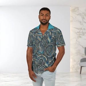 Men’s Hawaiian Camp Shirt Vibrant Geometric Retro Beach Style Dipaliz - Xs - Shirts