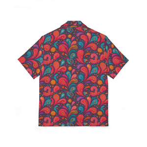 Retro Paisley Hawaiian Camp Shirt - Summer Linen - Dipaliz - Shirts