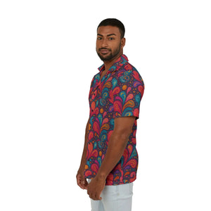 Retro Paisley Hawaiian Camp Shirt - Summer Linen - Dipaliz - Shirts