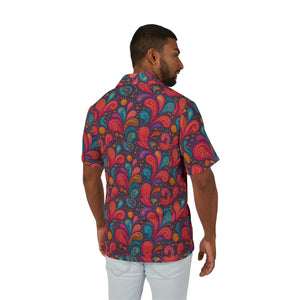 Retro Paisley Hawaiian Camp Shirt - Summer Linen - Dipaliz - Shirts