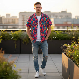 Retro Paisley Hawaiian Camp Shirt - Summer Linen - Dipaliz - All Over Prints