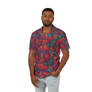 Retro Paisley Hawaiian Camp Shirt - Summer Linen - Dipaliz - Shirts
