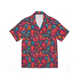 Retro Paisley Hawaiian Camp Shirt - Summer Linen - Dipaliz - Shirts