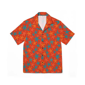 Orange Starfish Hawaiian Shirt - Breezy Camp Top - Dipaliz - Shirts