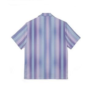 Pastel Hawaiian Camp Shirt - Lavender Stripe Beach - Dipaliz - Shirts - s