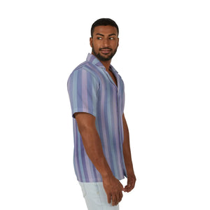 Pastel Hawaiian Camp Shirt - Lavender Stripe Beach - Dipaliz - Shirts - s