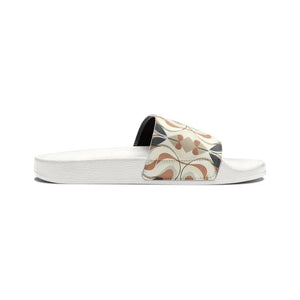 Patterned Slide Sandals - Retro Floral Geometric Strap - Dipaliz - Shoes