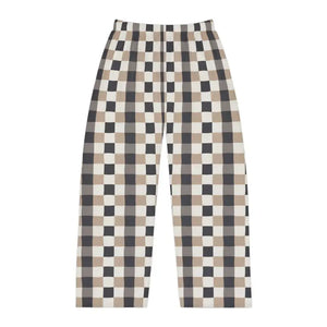 Pajamas - Plaid Lounge Pants - Black Check Cotton Pajama Comfort - Dipaliz