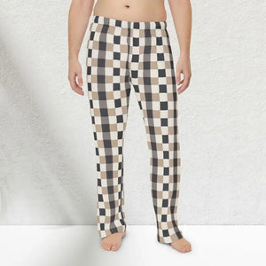 Pajamas - Plaid Lounge Pants - Black Check Cotton Pajama Comfort - Dipaliz Xs