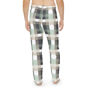 Men’s Plaid Pajama Pants, Cozy Green & Gray Lounge Sleepwear - Pajamas