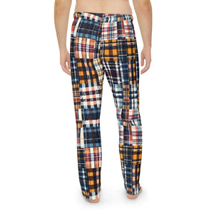 Men’s Plaid Patchwork Pajama Pants, Cozy Lounge Sleepwear - Pajamas - Xs