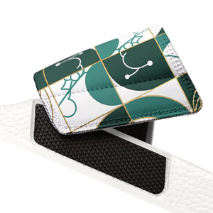 Green Geometric Slide Sandals - Bold Pattern Comfort - Dipaliz