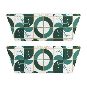 Green Geometric Slide Sandals - Bold Pattern Comfort - Dipaliz