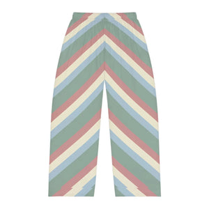Men’s Retro Chevron Pajama Pants - Wide-leg Cozy Lounge Sleepwear - Pajamas