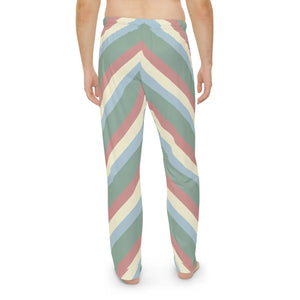 Men’s Retro Chevron Pajama Pants - Wide-leg Cozy Lounge Sleepwear - Pajamas