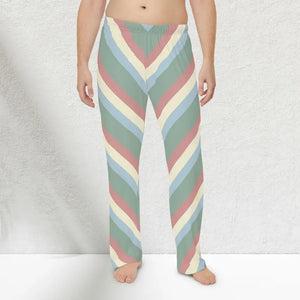 All Over Prints - Retro Chevron Pajama Pants - Wide Leg Cozy Lounge - Dipaliz Xs