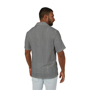 Striped Hawaiian Camp Shirt - Black and White Resort - Dipaliz - Shirts - s