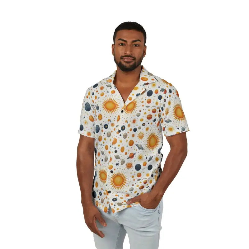 Men’s Sun & Stars Hawaiian Camp Shirt for Summer Fun