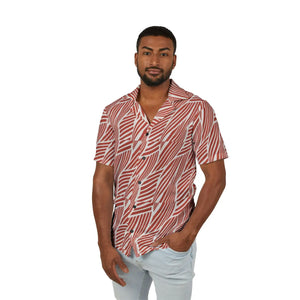 Lightweight Camp Shirt - Coral Abstract Leaf - Dipaliz - Shirts