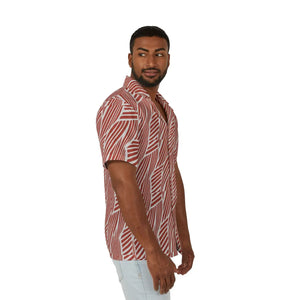 Lightweight Camp Shirt - Coral Abstract Leaf - Dipaliz - Shirts