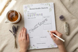 Digital Downloads - Mental Health Check-in Journal - Printable Wellness - Dipaliz