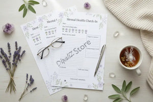 Digital Downloads - Mental Health Check-in Journal - Printable Wellness - Dipaliz