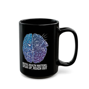 Mug - Mental Health Matters Black Ceramic - Dipaliz