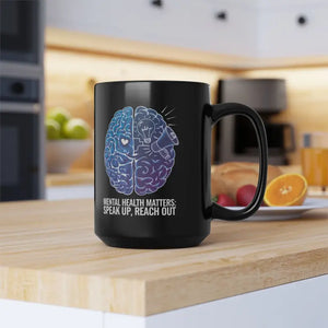Mug - Mental Health Matters Black Ceramic - Dipaliz