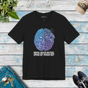Soft Unisex Jersey Tee - Mental Health Brain - Dipaliz - T-shirts