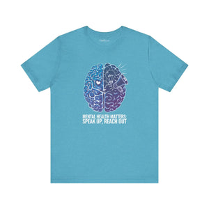 Soft Unisex Jersey Tee - Mental Health Brain - Dipaliz - T-shirts