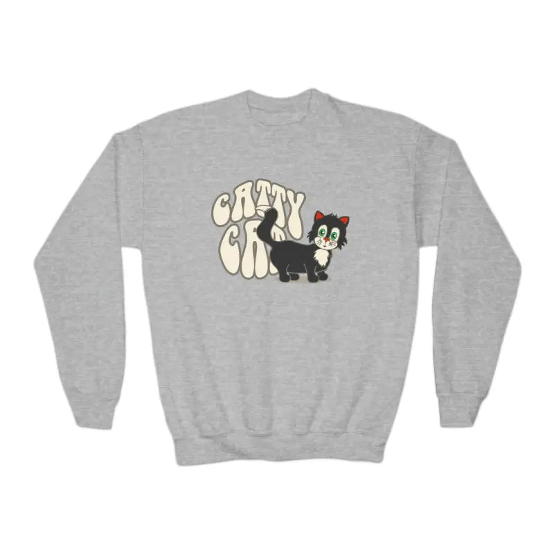 Meow-velous Catty Cat Youth Crewneck Sweatshirt - Kids Clothes