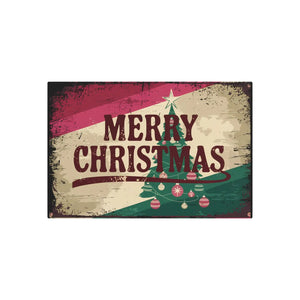 Vintage Merry Christmas Metal Art Sign – Aluminum - Dipaliz - Novelty Signs