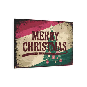 Vintage Merry Christmas Metal Art Sign – Aluminum - Dipaliz - Novelty Signs
