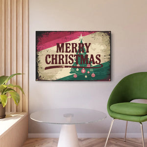 Vintage Merry Christmas Metal Art Sign – Aluminum - Dipaliz - Novelty Signs