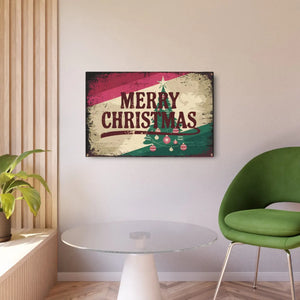 Vintage Merry Christmas Metal Art Sign – Aluminum - Dipaliz - Novelty Signs