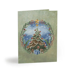 Merry Christmas Greeting Cards — Matte 8/16/24 Pack with Matching Envelopes - 8 Pcs / 4.25” x 5.5” - & Note