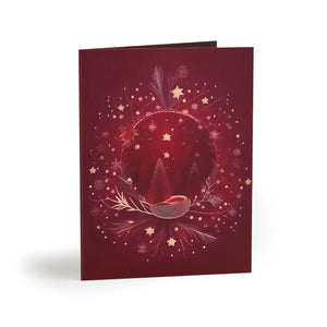 Elegant Red Greeting Cards - Merry Christmas - Dipaliz - & Note