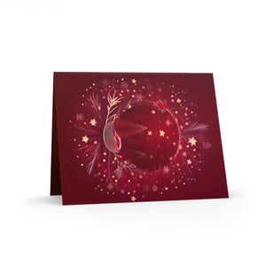 Elegant Red Greeting Cards - Merry Christmas - Dipaliz - & Note