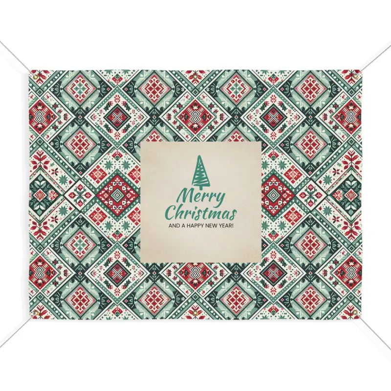 Festive Wonderland: Merry Christmas Matte Banner - Scrim Vinyl Magic - Home Decor